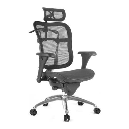Lds Industries ShopSol Executive Office Chair - Mesh Seat and Back - Black 1010462